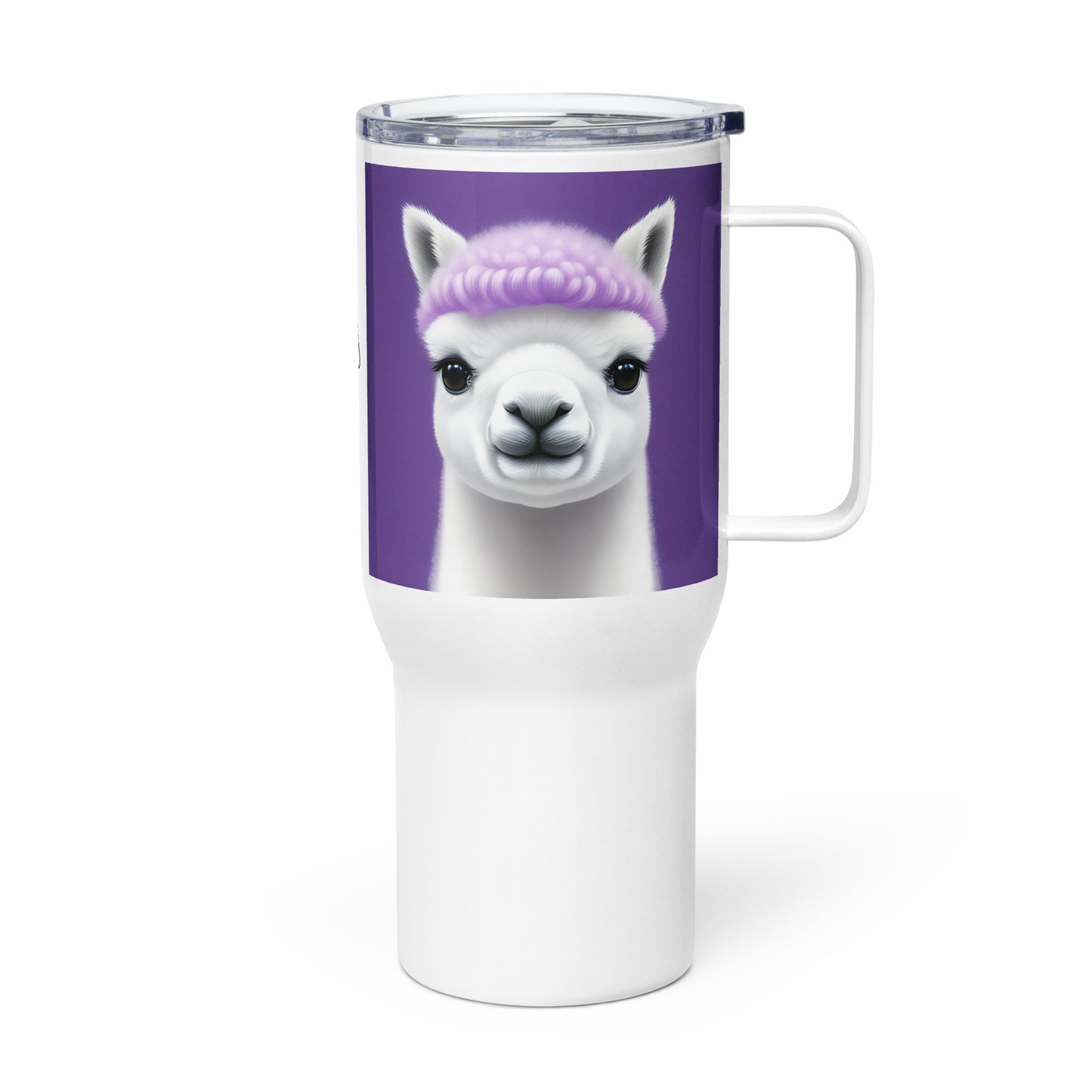 Alpaca Travel Mug with Purple Curls: Inspired by BTS's Jin